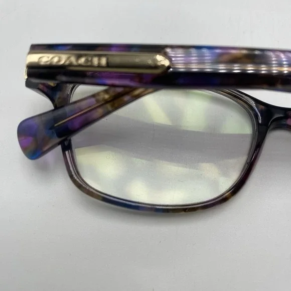 Coach Eyeglasses FRAMES ONLY HC6065 Cat Eye 51-17-135 Confetti Purple Brown 244